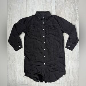 NWOT Black/Dark Gray Button-Up Shirt Dress